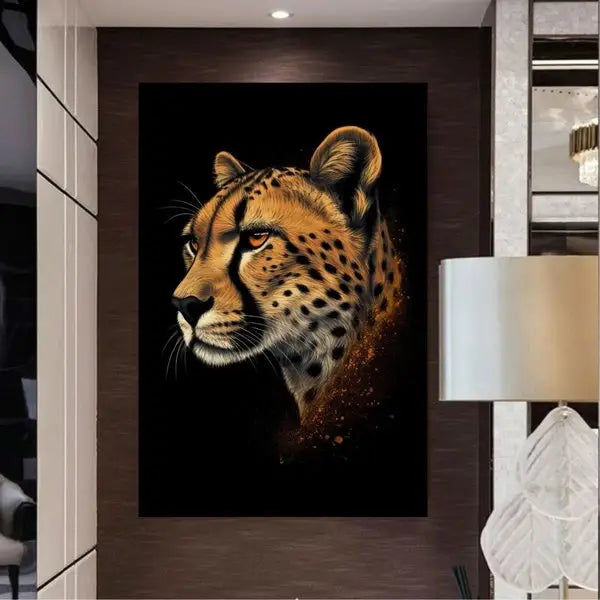 Customized Gift - A Cheetah on Black Background Canvas