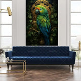 Customized Gift - Beautiful Parrot in Green Dark Background Canvas