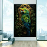 Customized Gift - Beautiful Parrot in Green Dark Background Canvas