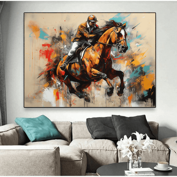 animals canvas wall art - Equestrian Graffiti Style Canvas