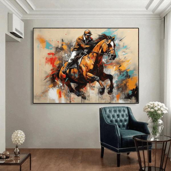 animals canvas wall art - Equestrian Graffiti Style Canvas